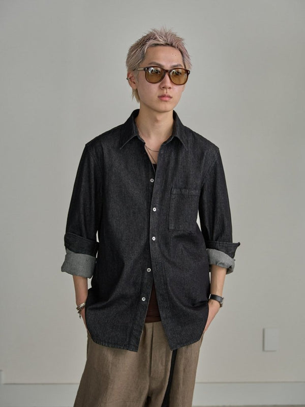 【アーカイブ販売】PGND. / DENIM DRESS SHIRT 002 - PRY