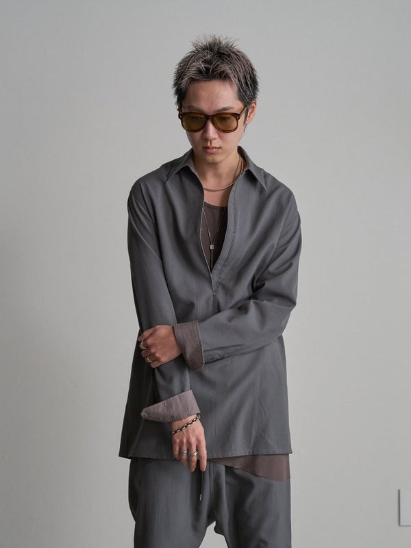 Premium Knit Layered Tank Top 【taupe】 - PRY