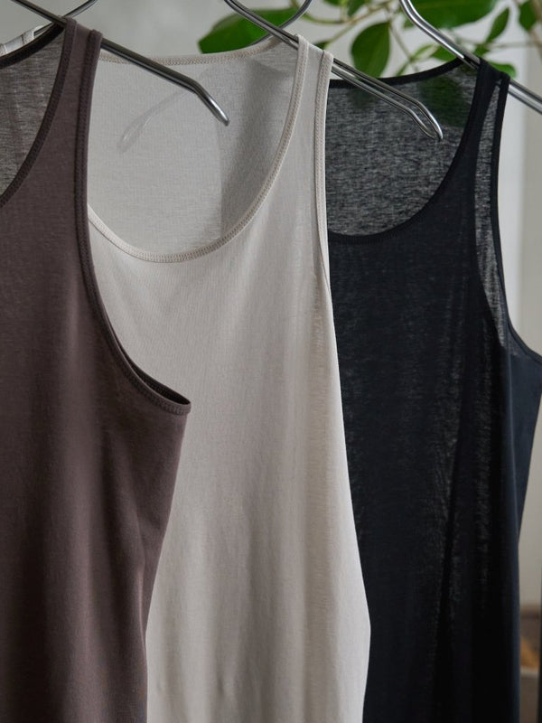 Premium Knit Layered Tank Top 【taupe】 - PRY