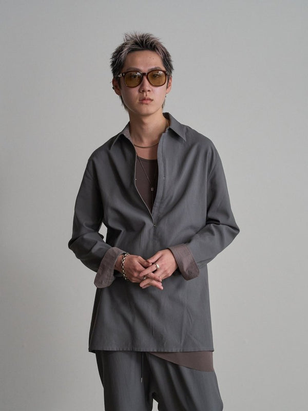 Premium Knit Layered Tank Top 【taupe】 - PRY