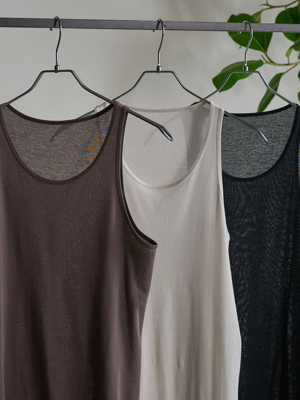 Premium Knit Layered Tank Top 【taupe】 - PRY
