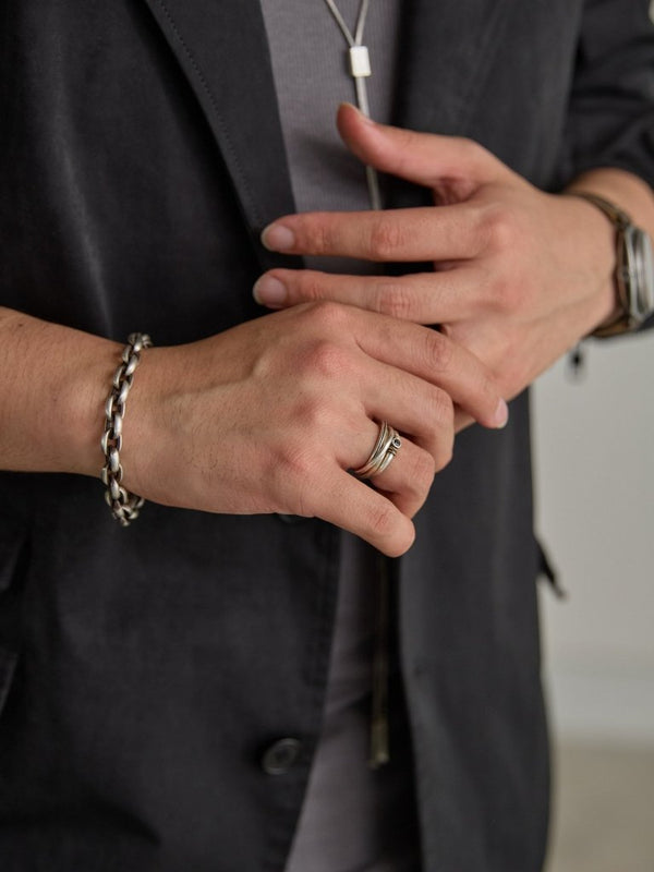 Slit Trinity Ring [slv925+k10] - PRY