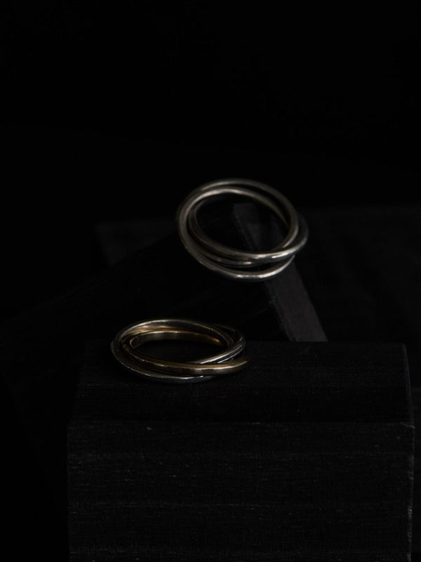 Slit Trinity Ring [slv925+k10] - PRY