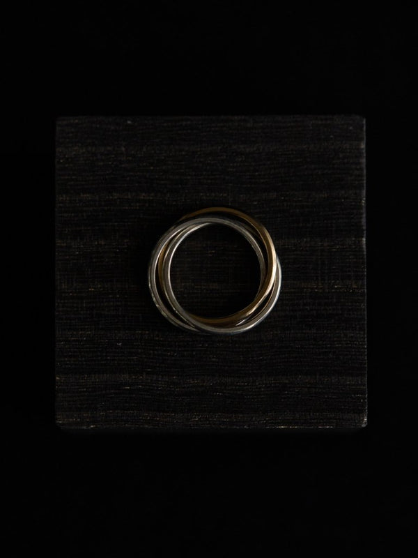 Slit Trinity Ring [slv925+k10] - PRY