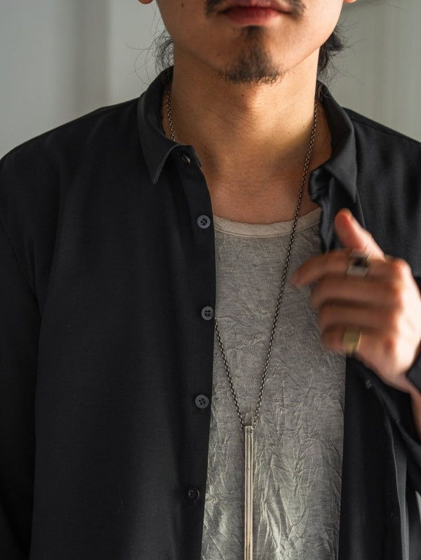 Super100's Button - front Shirt【black】 - PRY