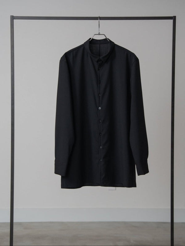Super100's Button - front Shirt【black】 - PRY