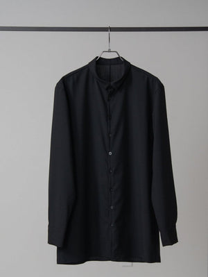 Super100's Button - front Shirt【black】 - PRY