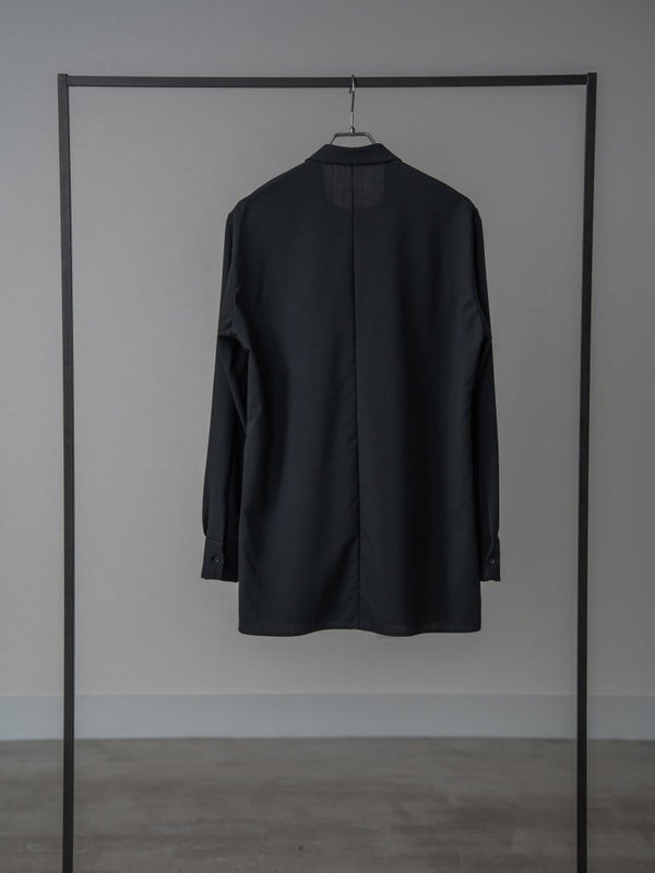 Super100's Button - front Shirt【black】 - PRY