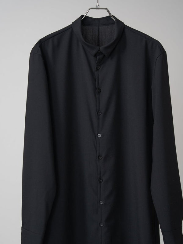 Super100's Button - front Shirt【black】 - PRY