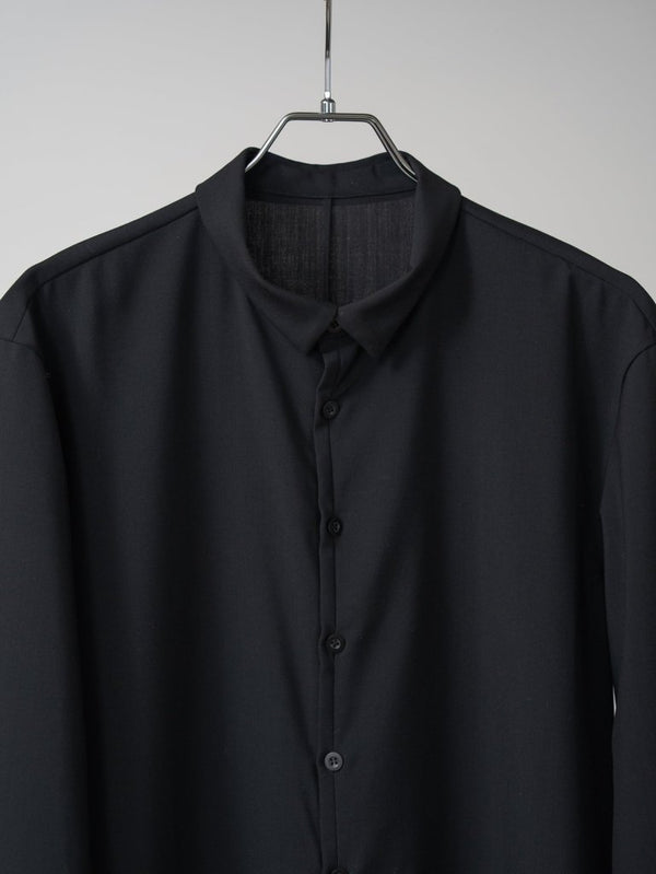 Super100's Button - front Shirt【black】 - PRY