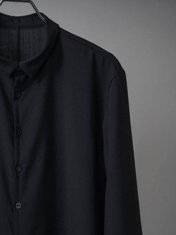 Super100's Button - front Shirt【black】 - PRY