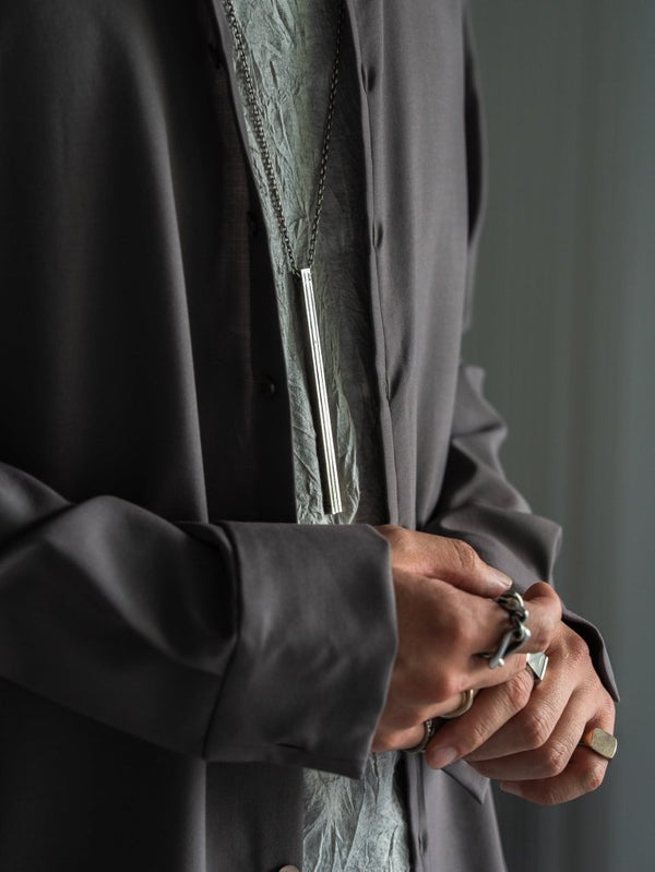 Super100's Button - front Shirt【taupe】 - PRY