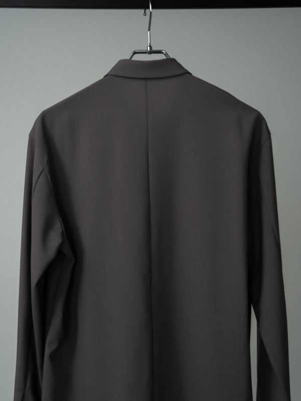 Super100's Button - front Shirt【taupe】 - PRY