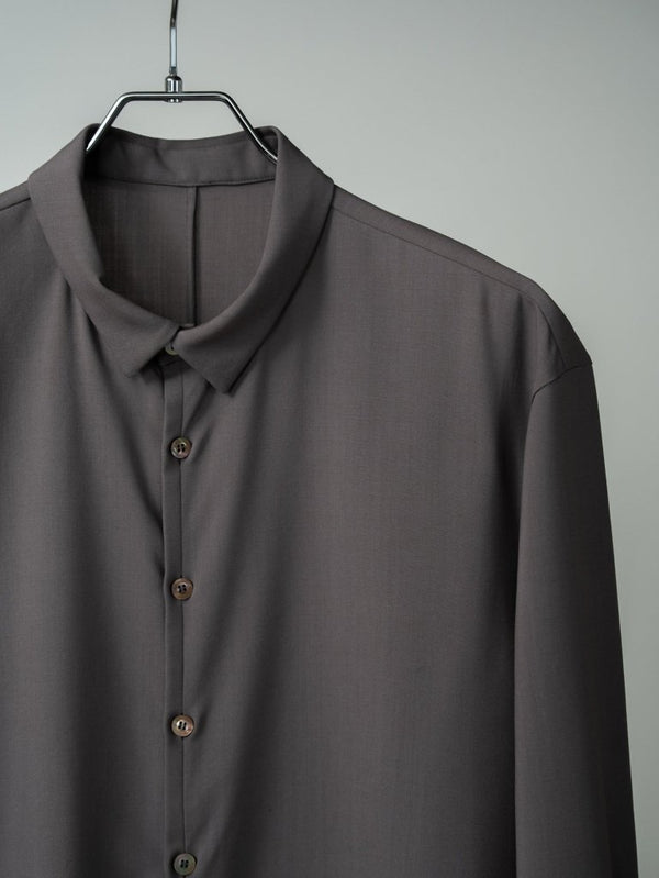 Super100's Button - front Shirt【taupe】 - PRY