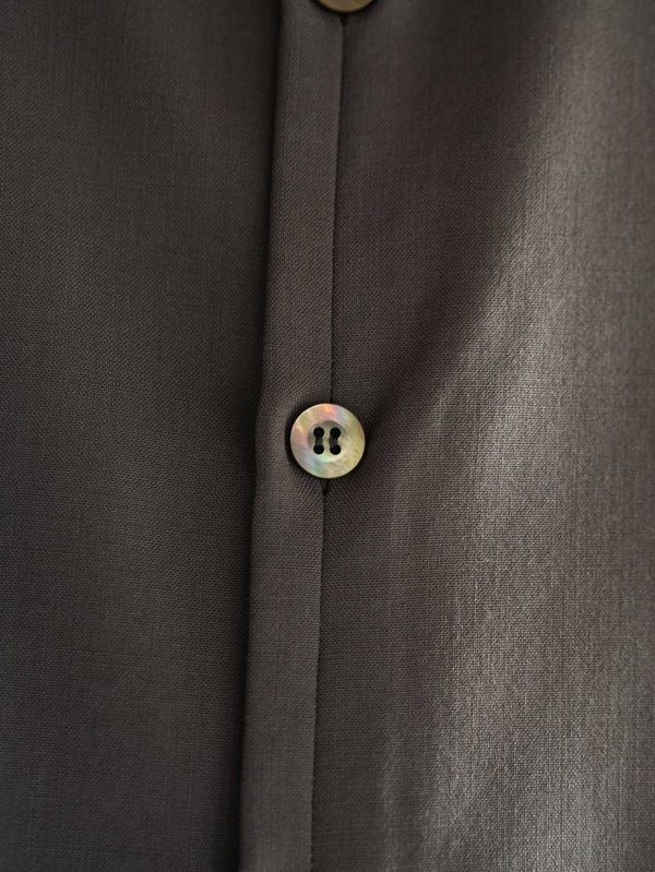 Super100's Button - front Shirt【taupe】 - PRY