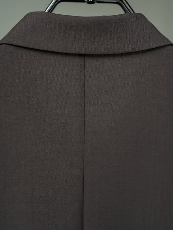 Super100's Button - front Shirt【taupe】 - PRY