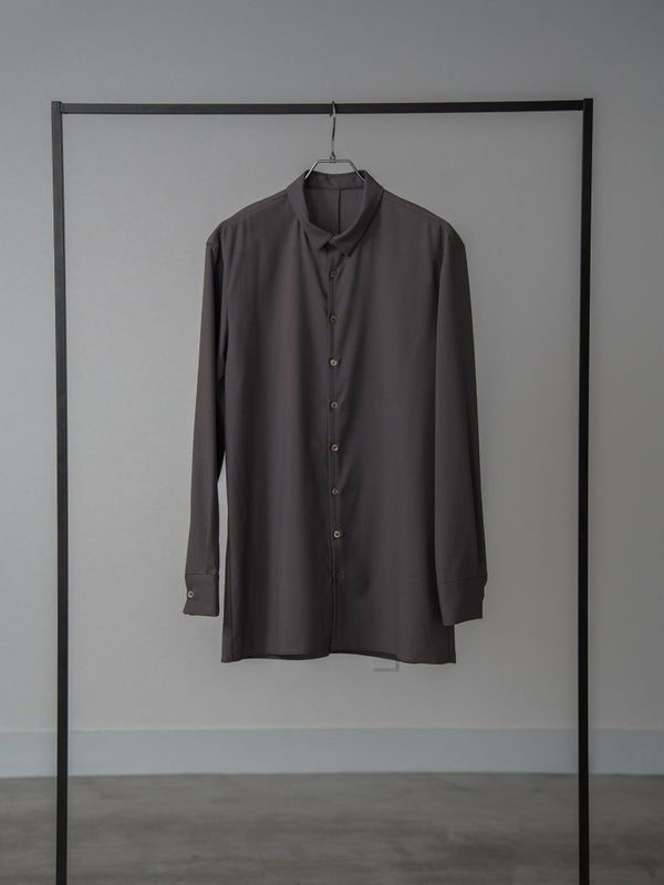 Super100's Button - front Shirt【taupe】 - PRY