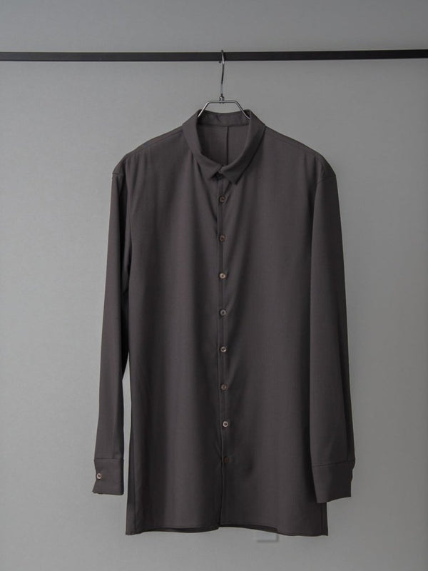 Super100's Button - front Shirt【taupe】 - PRY