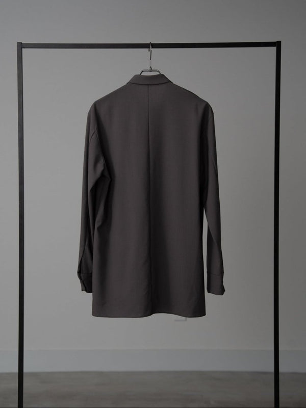 Super100's Button - front Shirt【taupe】 - PRY