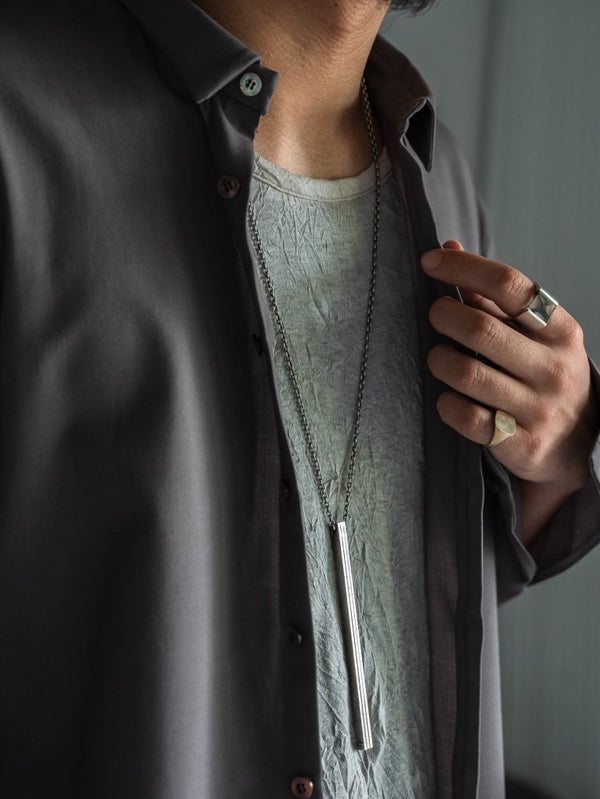 Super100's Button - front Shirt【taupe】 - PRY