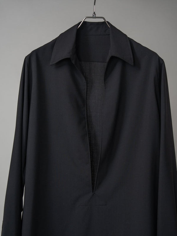 Super100's Vareuse Shirt【black】 - PRY