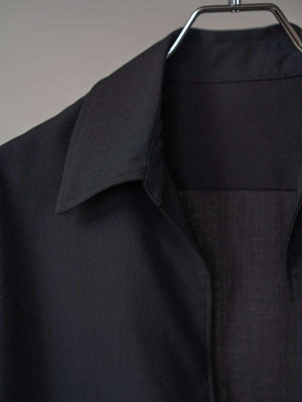 Super100's Vareuse Shirt【black】 - PRY