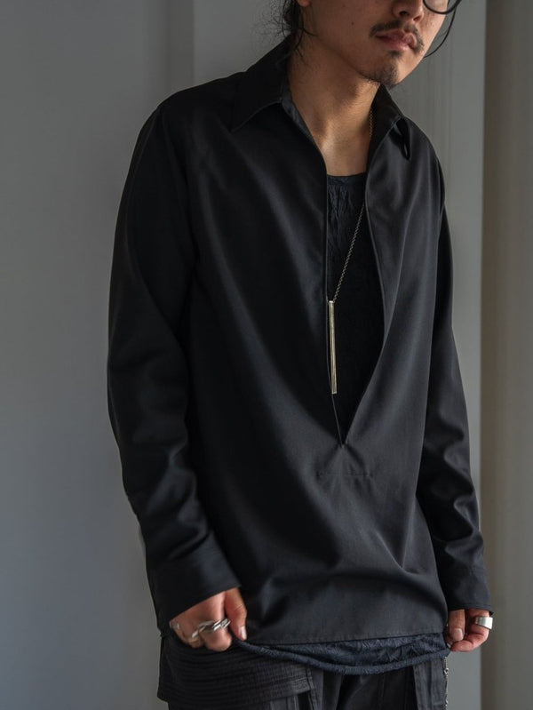 Super100's Vareuse Shirt【black】 - PRY