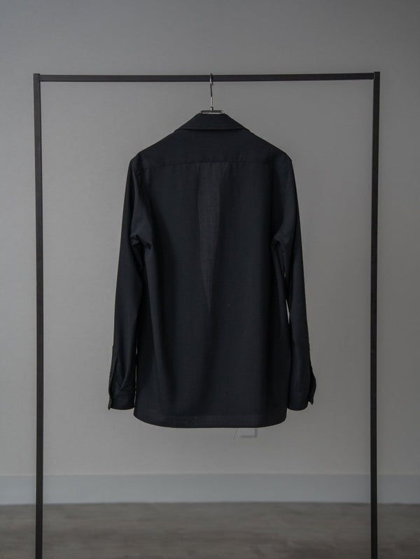 Super100's Vareuse Shirt【black】 - PRY