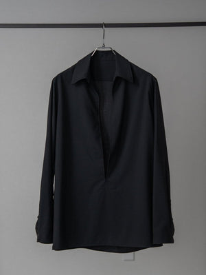 Super100's Vareuse Shirt【black】 - PRY