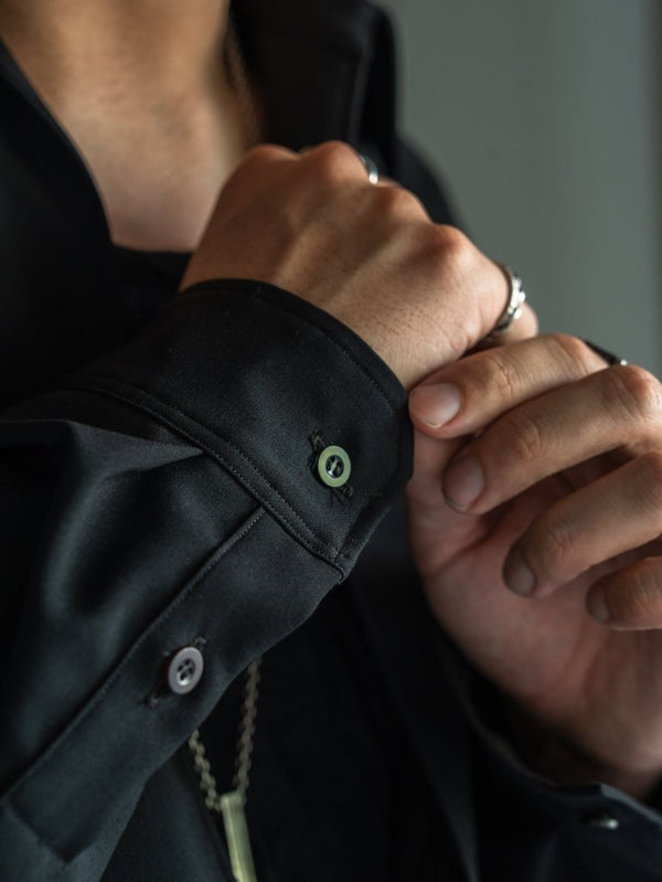 Super100's Vareuse Shirt【black】 - PRY