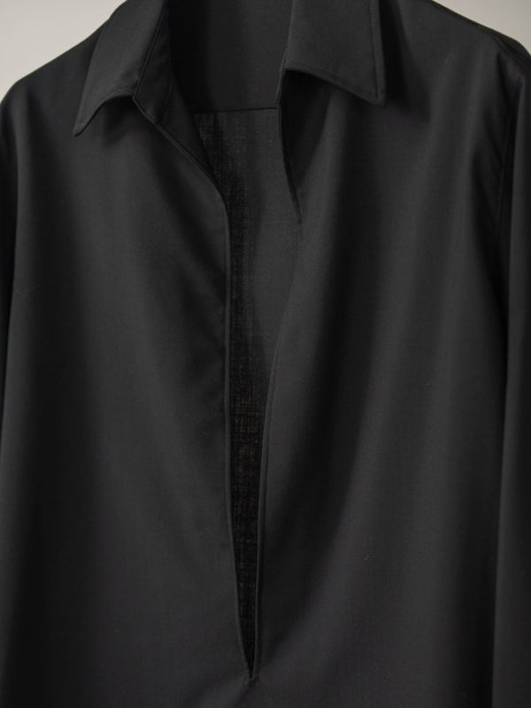 Super100's Vareuse Shirt【black】 - PRY