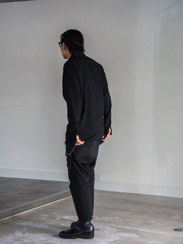 Super100's Vareuse Shirt【black】 - PRY