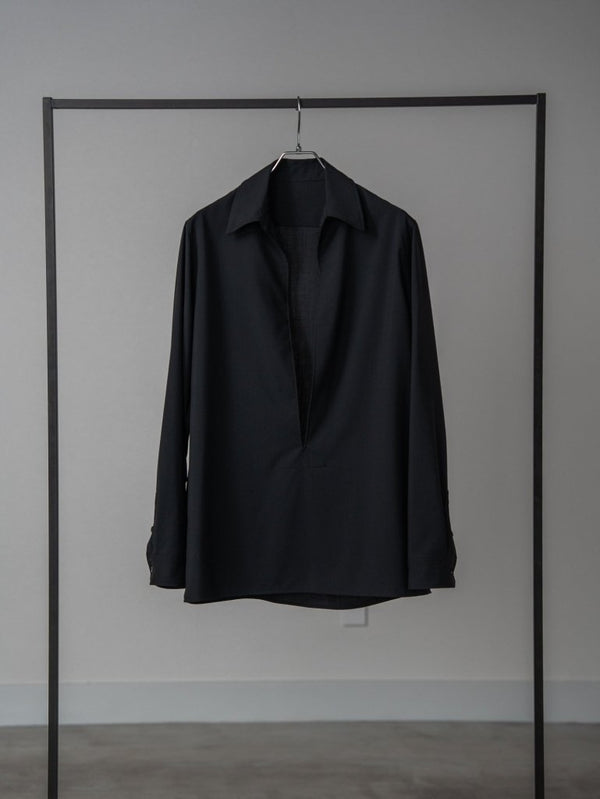 Super100's Vareuse Shirt【black】 - PRY