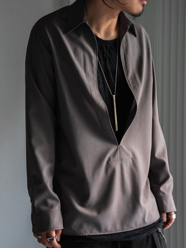 Super100's Vareuse Shirt【taupe】 - PRY