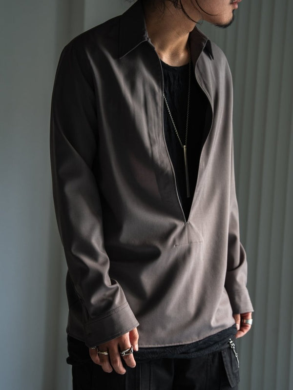 Super100's Vareuse Shirt【taupe】 - PRY