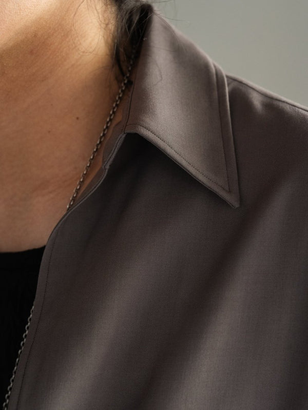 Super100's Vareuse Shirt【taupe】 - PRY