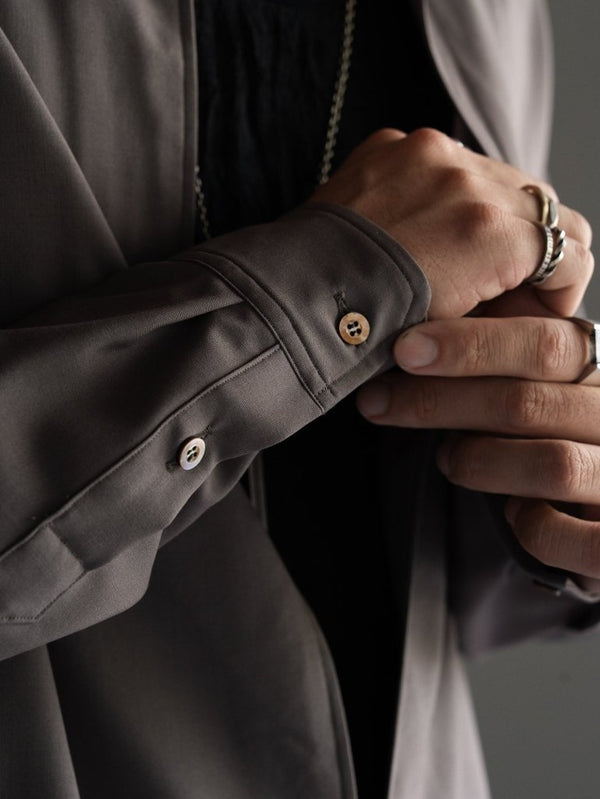 Super100's Vareuse Shirt【taupe】 - PRY