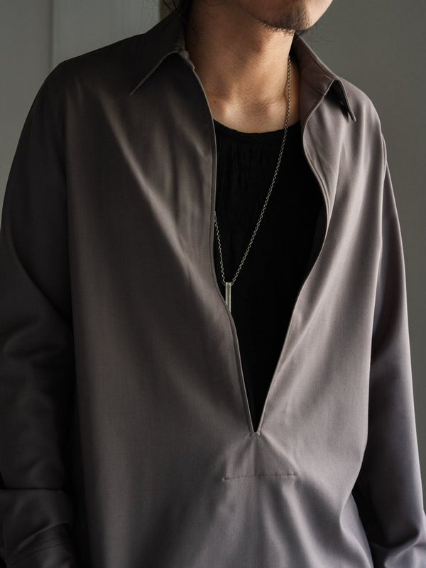 Super100's Vareuse Shirt【taupe】 - PRY