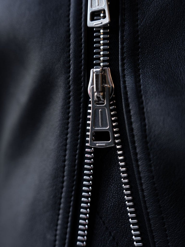 Tailored Leather Bomber Jacket (B-15 MOD.)【Black】 - PRY