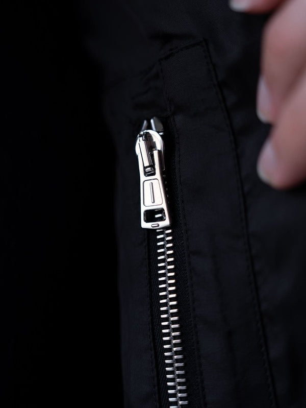 Tailored Leather Bomber Jacket (B-15 MOD.)【Black】 - PRY