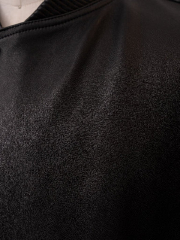 Tailored Leather Bomber Jacket (B-15 MOD.)【Black】 - PRY
