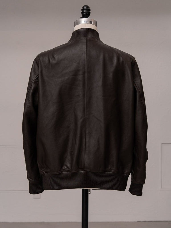 Tailored Leather Bomber Jacket (B-15 MOD.)【Cigar brown】 - PRY