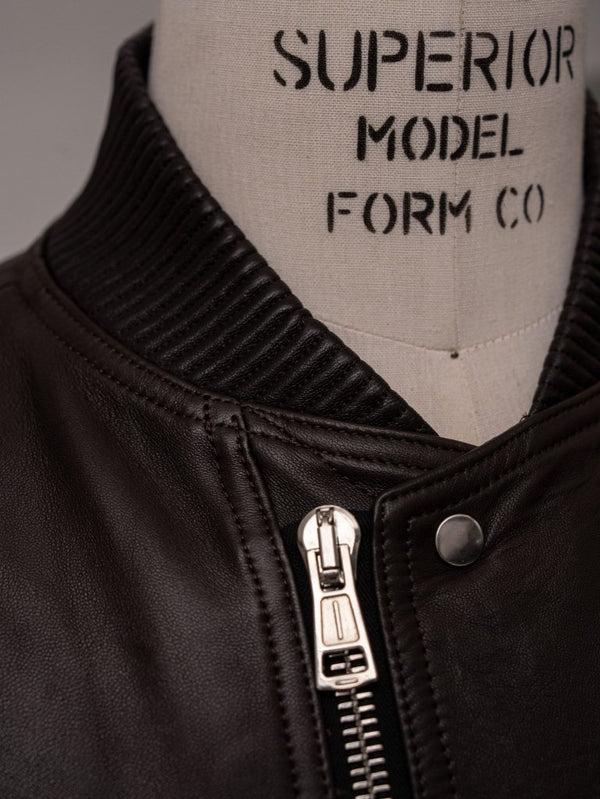 Tailored Leather Bomber Jacket (B-15 MOD.)【Cigar brown】 - PRY