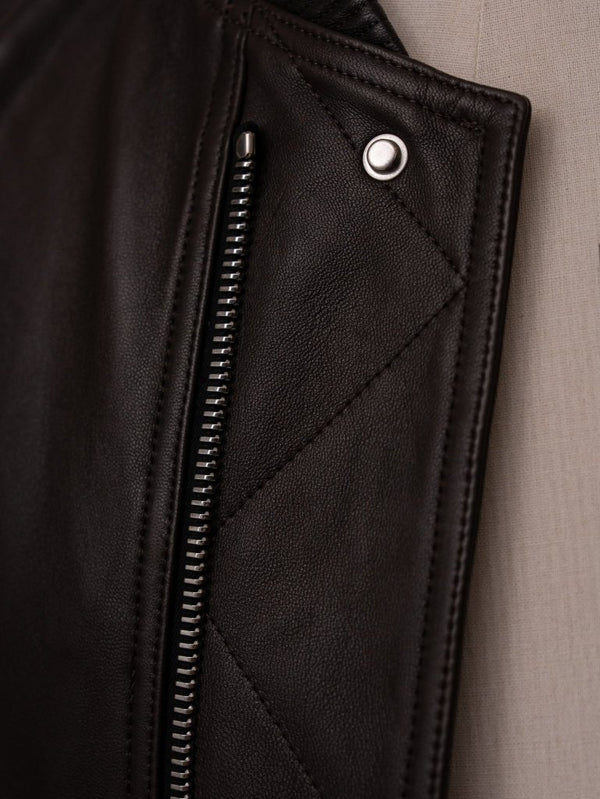 Tailored Leather Bomber Jacket (B-15 MOD.)【Cigar brown】 - PRY