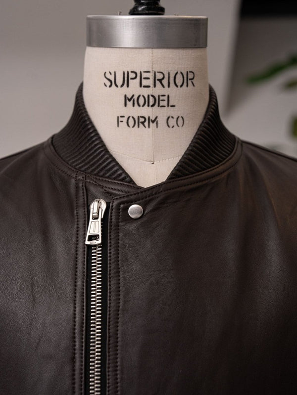 Tailored Leather Bomber Jacket (B-15 MOD.)【Cigar brown】 - PRY