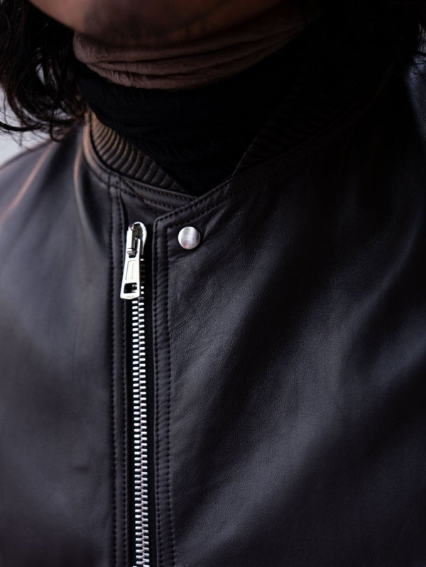 Tailored Leather Bomber Jacket (B-15 MOD.)【Cigar brown】 - PRY