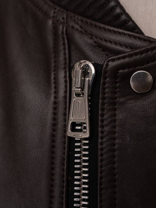 Tailored Leather Bomber Jacket (B-15 MOD.)【Cigar brown】 - PRY