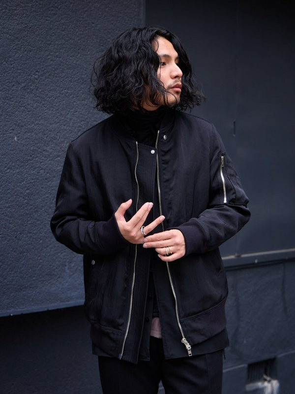 Tailored Vintage Bomber Jacket【black】 - PRY