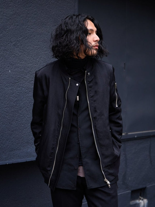 Tailored Vintage Bomber Jacket【black】 - PRY