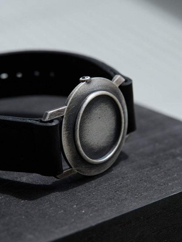 Timeless Leather Watch Bracelet [Black Diamond +Silver925] - PRY